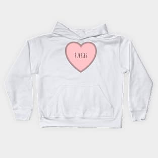 Puppies. Heart shape Kids Hoodie